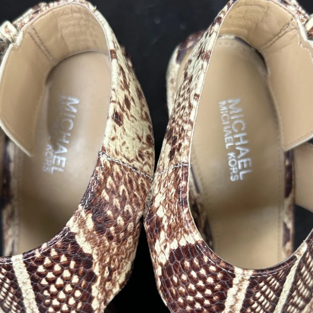 Michael Kors Snakeskin Pattern Wedge Sandals